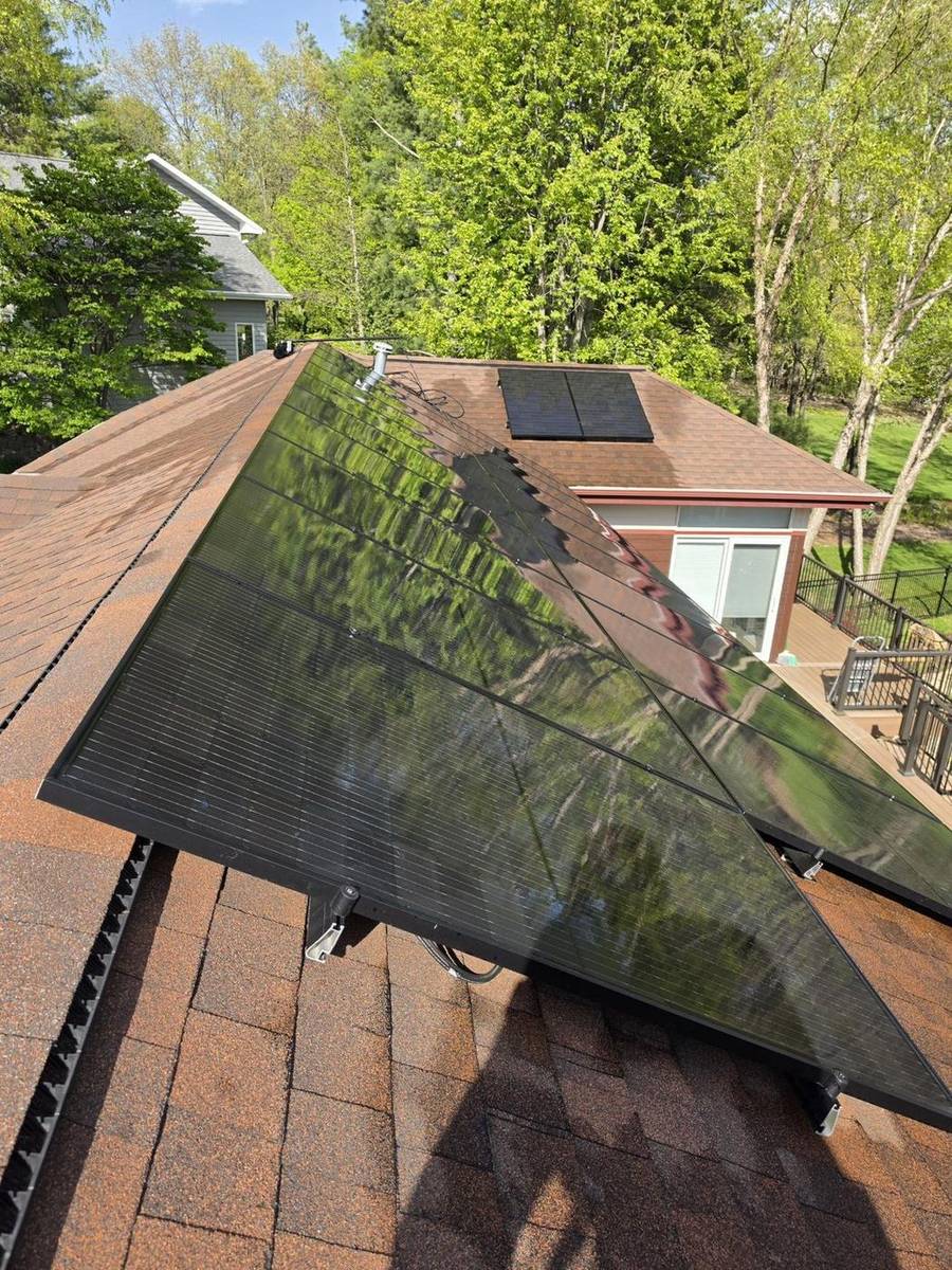 Solar panel after professional cleaning — spotless
