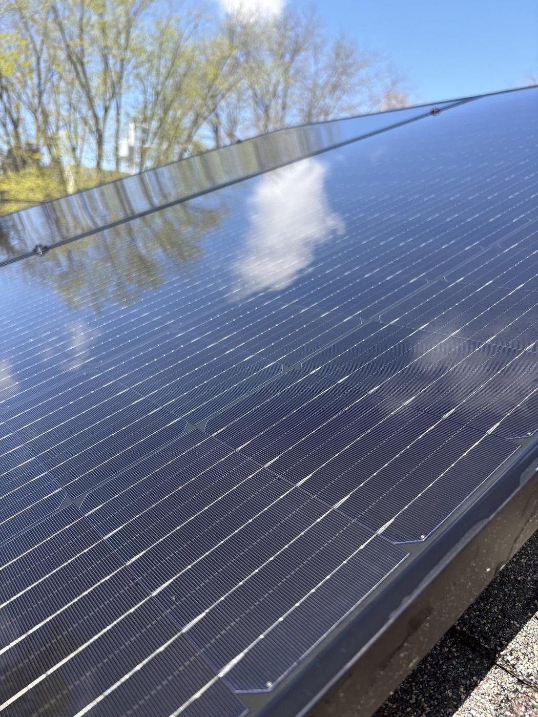 Solar panel after professional cleaning