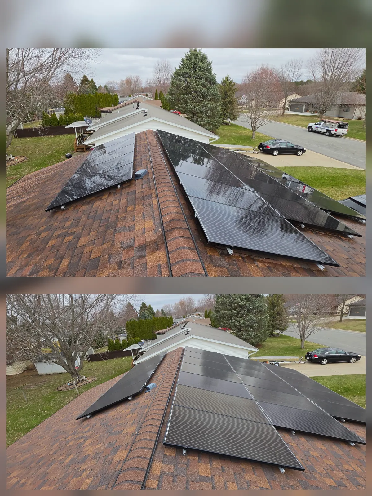 Residential rooftop solar array in Dane County — the kind of system I size for a satellite quote